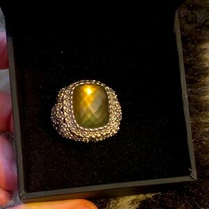 Beautiful Statement champagne quartz  Cushion-Cut Cocktail Ring Judith Ripka